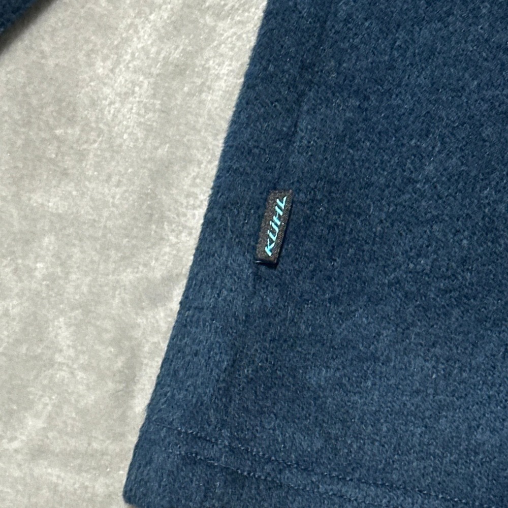 Kuhl Alfpaca Fleece Pullover Mens Medium Navy Blue Quarter Zip Sweater 108846 - Picture 15 of 15